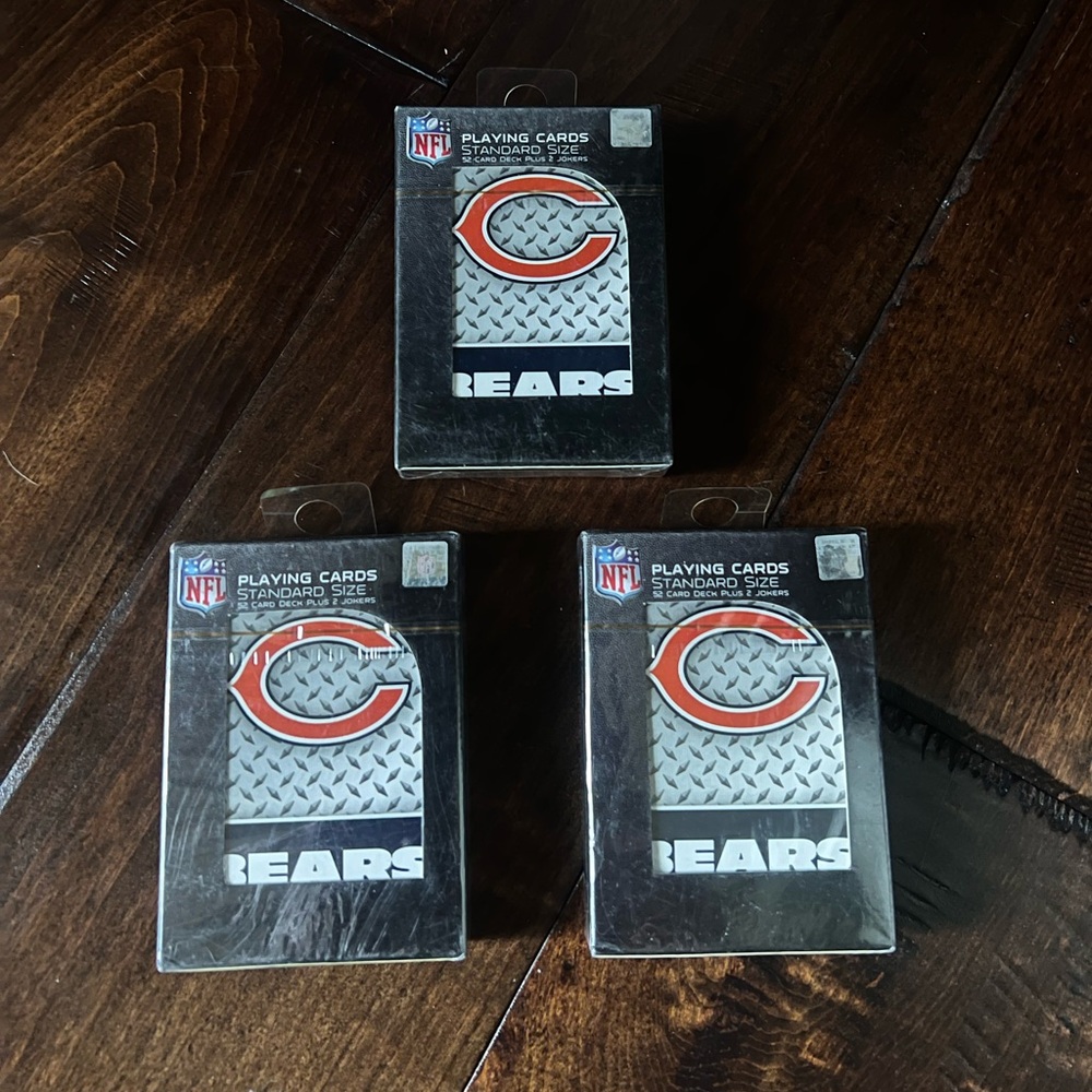 3 set of NFL Chicago Bears playing cards
